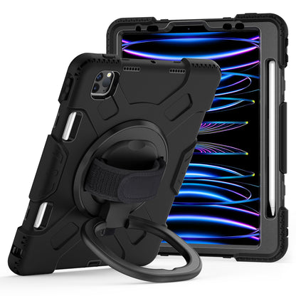 For iPad Pro 11-inch (2018) / (2020) / (2021) / (2022) / Air (2020) / (2022) Kickstand PC+TPU Tablet Case with Shoulder Strap