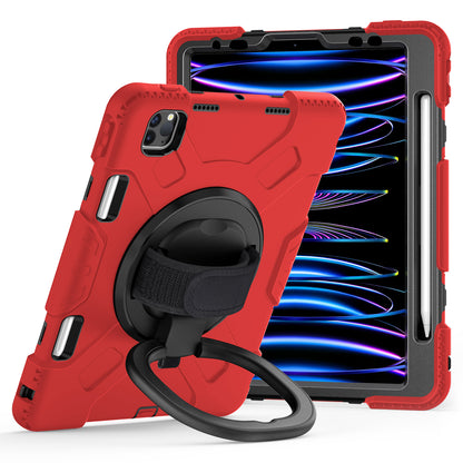 For iPad Pro 11-inch (2018) / (2020) / (2021) / (2022) / Air (2020) / (2022) Kickstand PC+TPU Tablet Case with Shoulder Strap