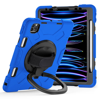 For iPad Pro 11-inch (2018) / (2020) / (2021) / (2022) / Air (2020) / (2022) Kickstand PC+TPU Tablet Case with Shoulder Strap