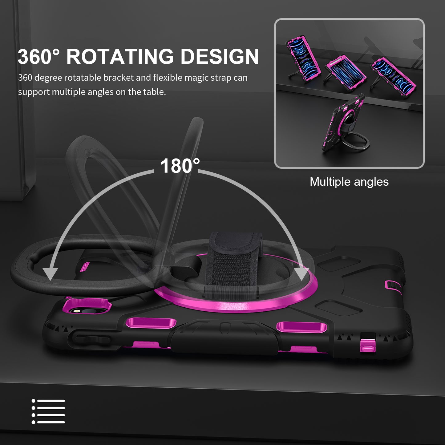 For iPad Pro 11-inch (2018) / (2020) / (2021) / (2022) / Air (2020) / (2022) Kickstand PC+TPU Tablet Case with Shoulder Strap