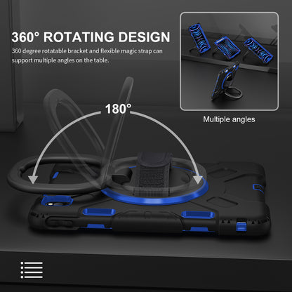 For iPad Pro 11-inch (2018) / (2020) / (2021) / (2022) / Air (2020) / (2022) Kickstand PC+TPU Tablet Case with Shoulder Strap