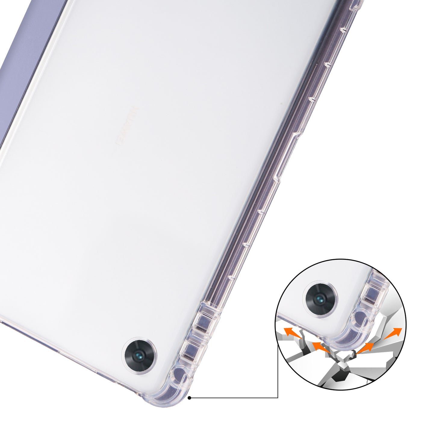 For Oppo Pad Air PU Leather Trifold Stand Cover Transparent Back Tablet Case with Pencil Holder