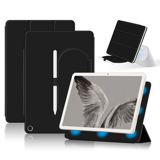 For Google Pixel Tablet Tri-fold Stand Cover PU Leather Magnetic Attachment Tablet Case