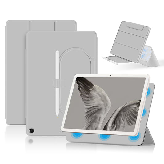 For Google Pixel Tablet Tri-fold Stand Cover PU Leather Magnetic Attachment Tablet Case