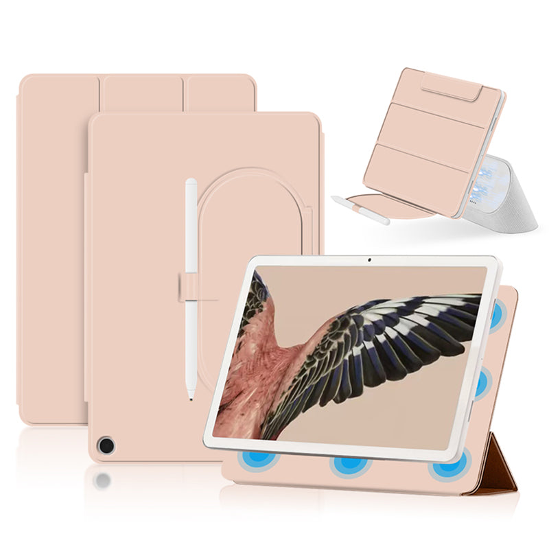 For Google Pixel Tablet Tri-fold Stand Cover PU Leather Magnetic Attachment Tablet Case