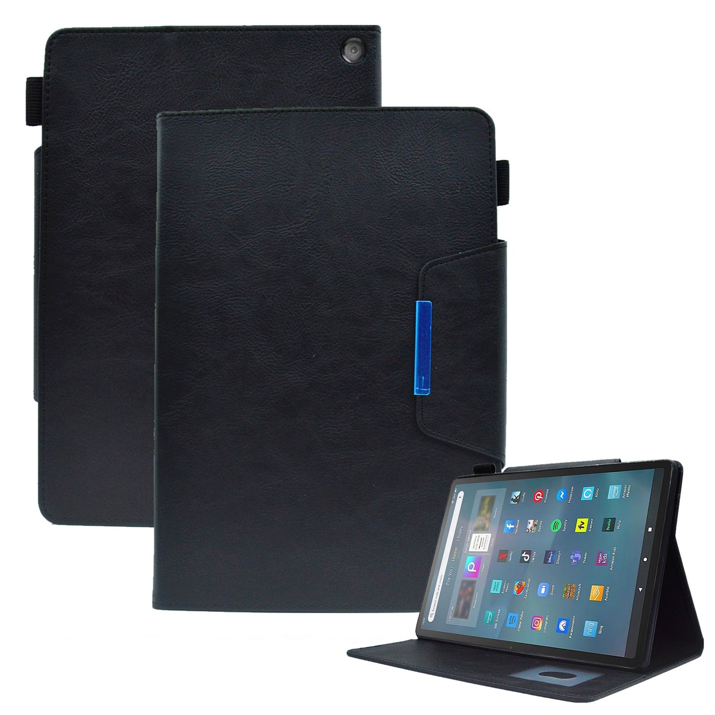 Tablet Case for Amazon Fire Max 11 , Card Holder Cowhide Texture PU Leather Stand Cover