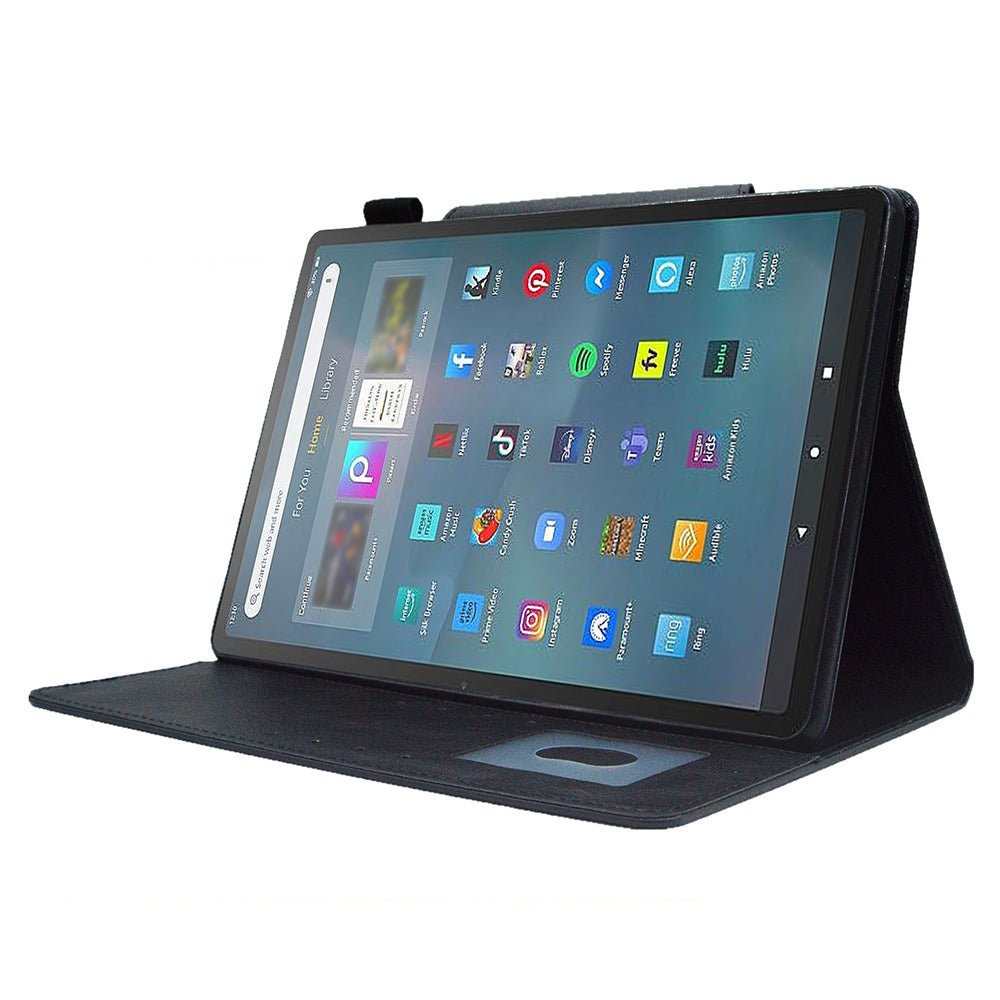 Tablet Case for Amazon Fire Max 11 , Card Holder Cowhide Texture PU Leather Stand Cover