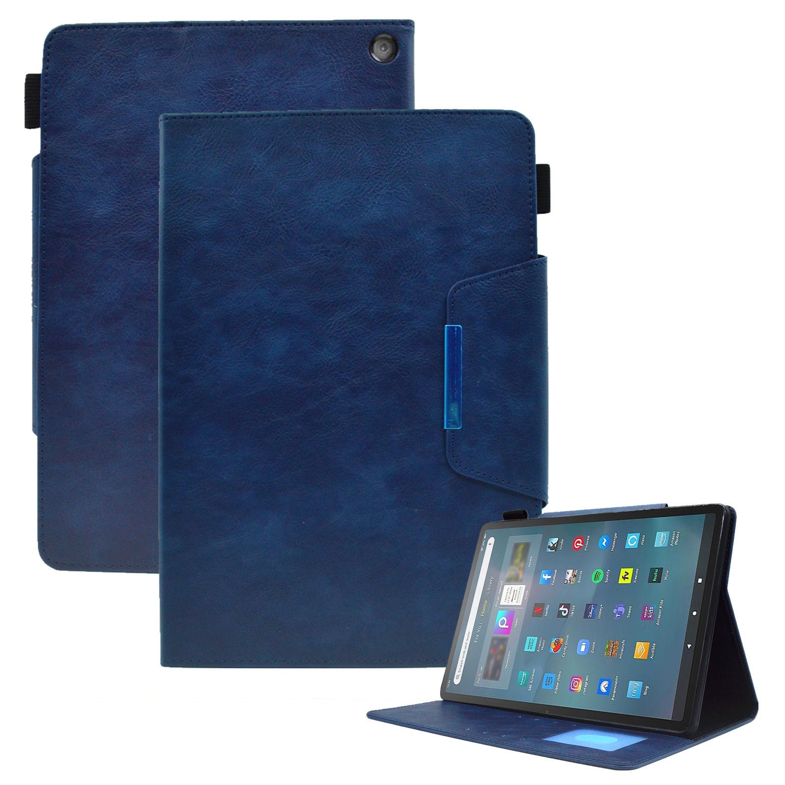 Tablet Case for Amazon Fire Max 11 , Card Holder Cowhide Texture PU Leather Stand Cover
