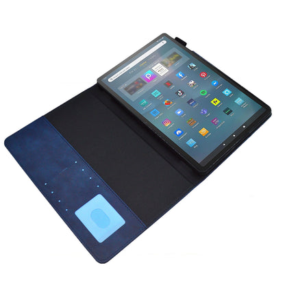 Tablet Case for Amazon Fire Max 11 , Card Holder Cowhide Texture PU Leather Stand Cover