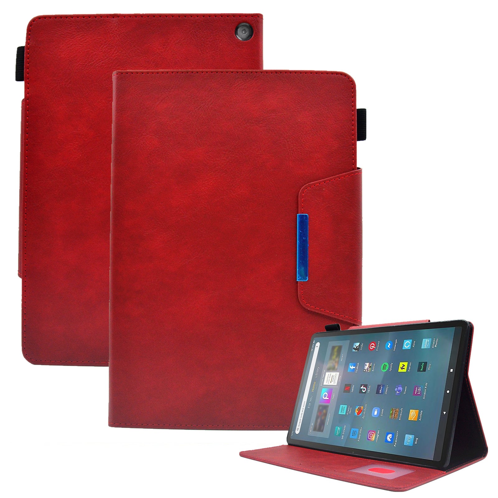 Tablet Case for Amazon Fire Max 11 , Card Holder Cowhide Texture PU Leather Stand Cover