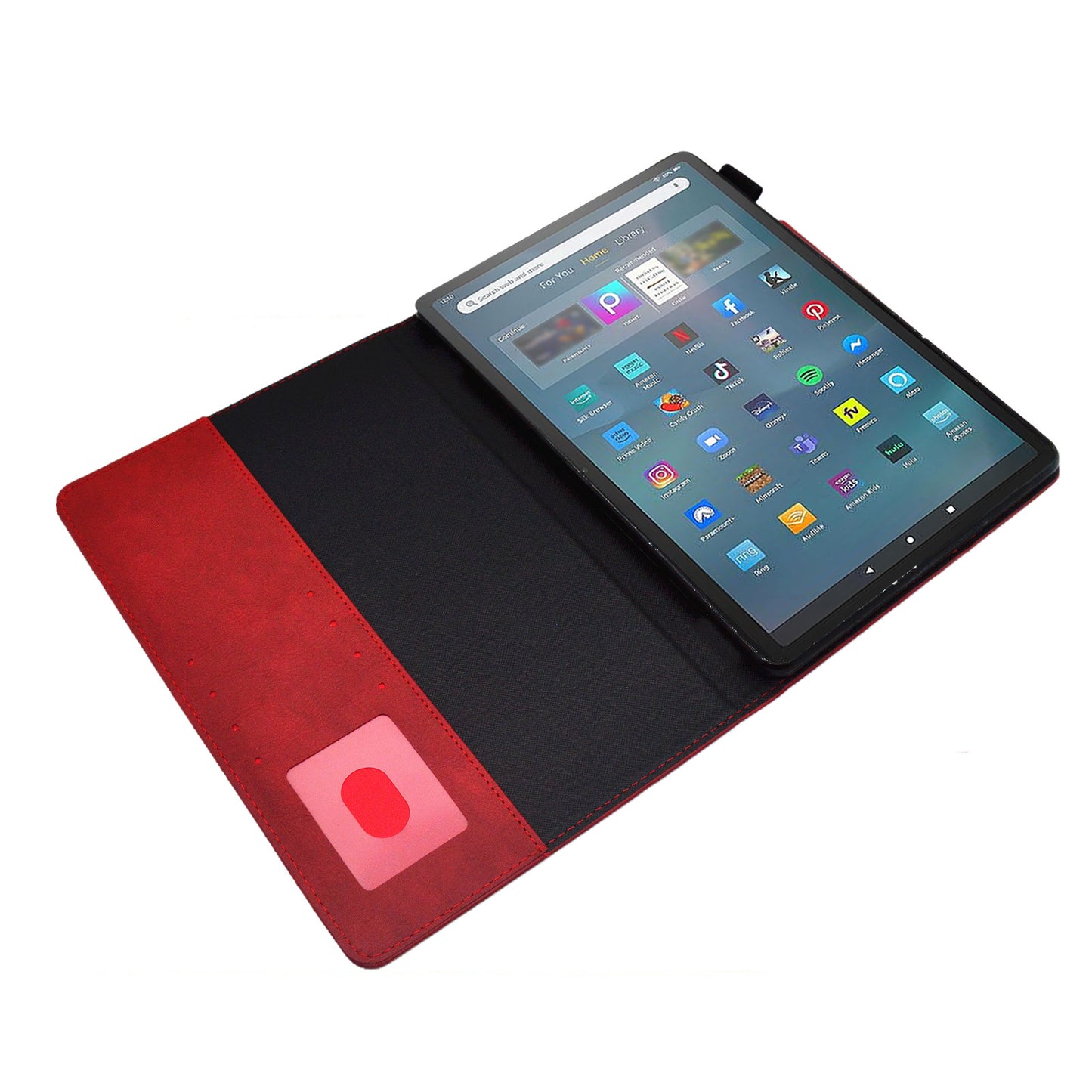Tablet Case for Amazon Fire Max 11 , Card Holder Cowhide Texture PU Leather Stand Cover