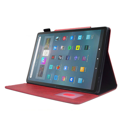 Tablet Case for Amazon Fire Max 11 , Card Holder Cowhide Texture PU Leather Stand Cover