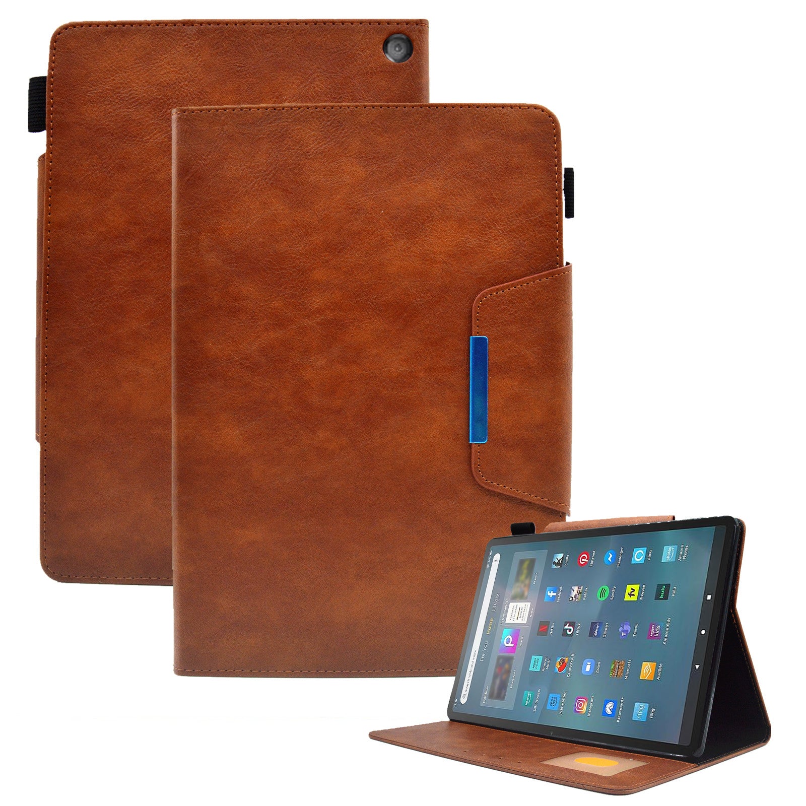 Tablet Case for Amazon Fire Max 11 , Card Holder Cowhide Texture PU Leather Stand Cover