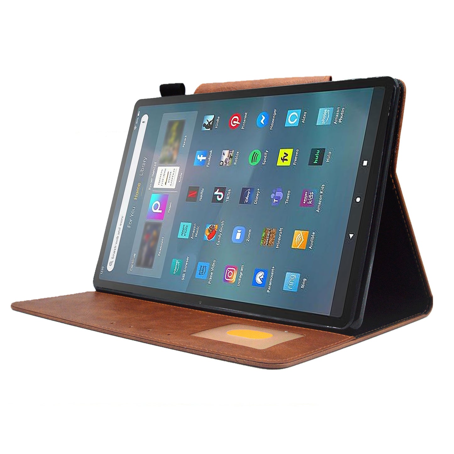 Tablet Case for Amazon Fire Max 11 , Card Holder Cowhide Texture PU Leather Stand Cover