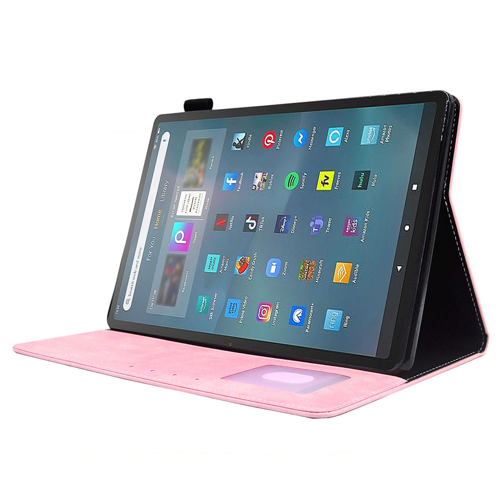 Tablet Case for Amazon Fire Max 11 , Card Holder Cowhide Texture PU Leather Stand Cover