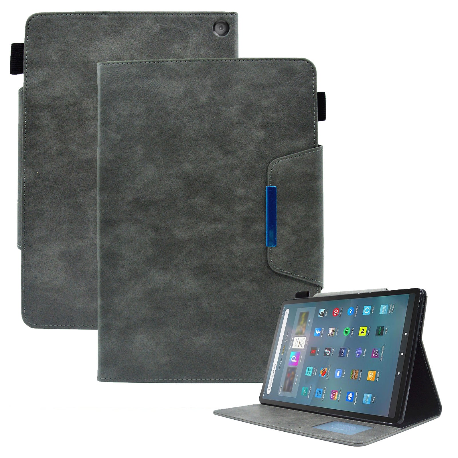 Tablet Case for Amazon Fire Max 11 , Card Holder Cowhide Texture PU Leather Stand Cover