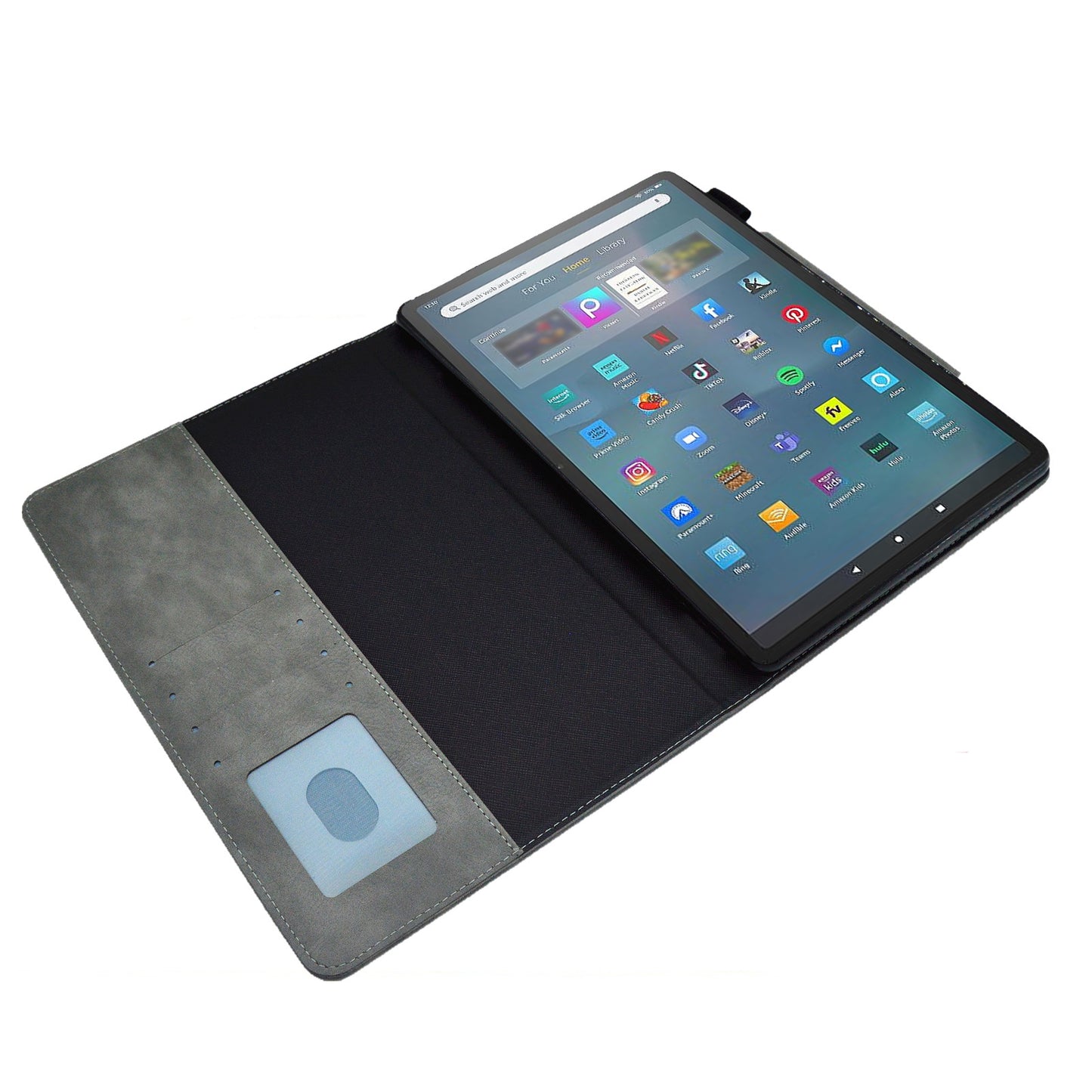 Tablet Case for Amazon Fire Max 11 , Card Holder Cowhide Texture PU Leather Stand Cover