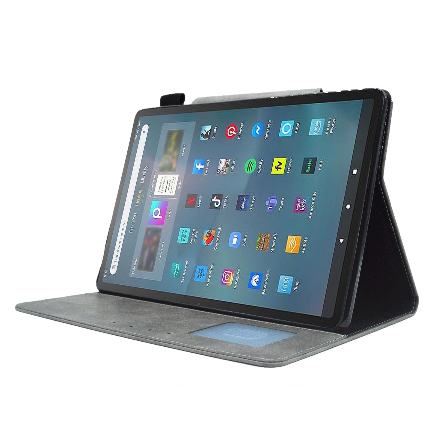 Tablet Case for Amazon Fire Max 11 , Card Holder Cowhide Texture PU Leather Stand Cover