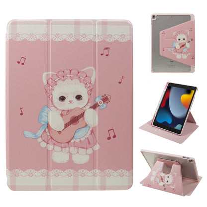 For iPad 10.2 (2021) / (2019) / (2020) / iPad Pro 10.5-inch (2017) Anti-Drop Tablet Case Pattern Printed Leather Cover with Pencil Slot