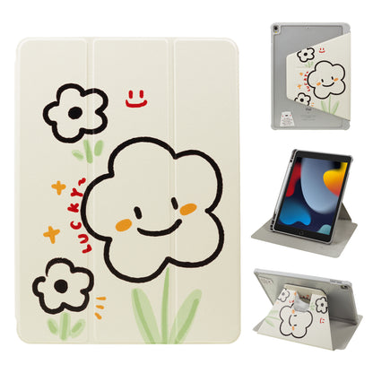 For iPad 10.2 (2021) / (2019) / (2020) / iPad Pro 10.5-inch (2017) Anti-Drop Tablet Case Pattern Printed Leather Cover with Pencil Slot