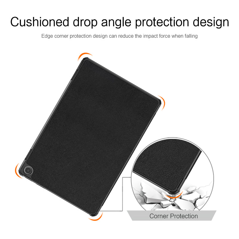 For Amazon Fire Max 11 Tri-fold Stand Tablet Case PU Leather Auto Wake / Sleep Full Body Protection Cover