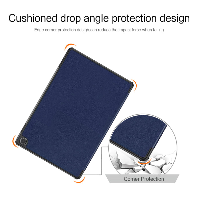 For Amazon Fire Max 11 Tri-fold Stand Tablet Case PU Leather Auto Wake / Sleep Full Body Protection Cover