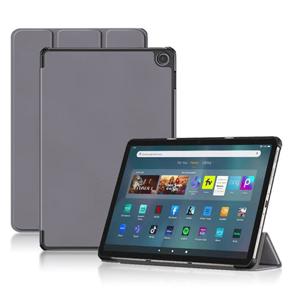 For Amazon Fire Max 11 Tri-fold Stand Tablet Case PU Leather Auto Wake / Sleep Full Body Protection Cover