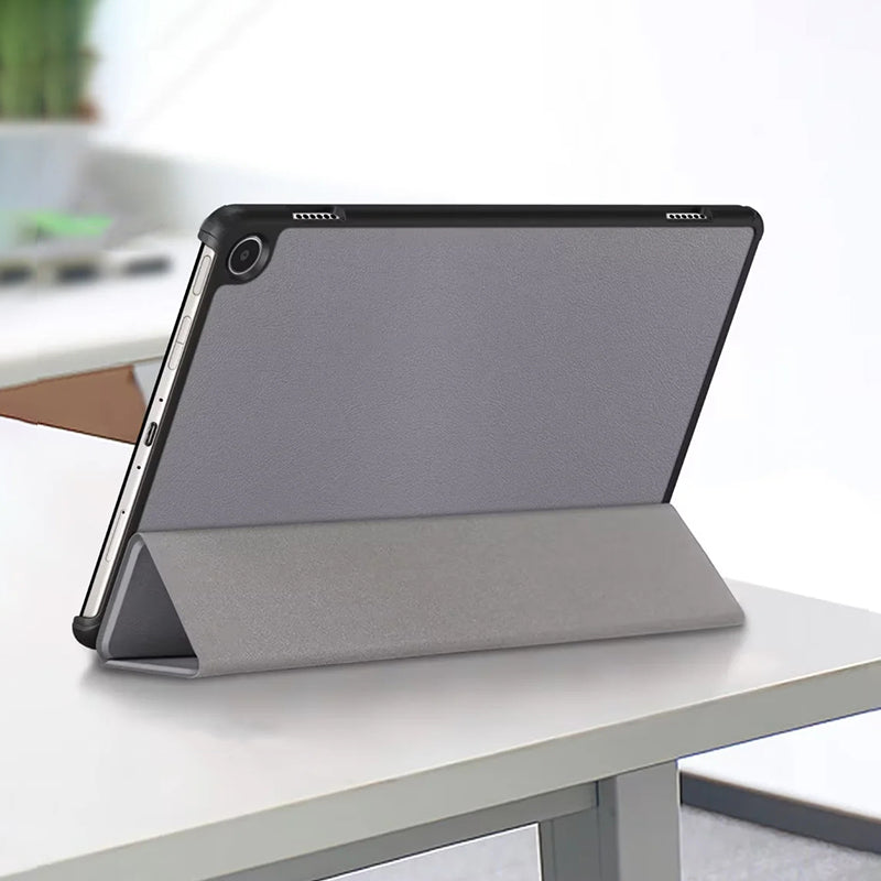 For Amazon Fire Max 11 Tri-fold Stand Tablet Case PU Leather Auto Wake / Sleep Full Body Protection Cover