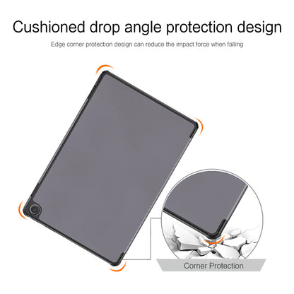 For Amazon Fire Max 11 Tri-fold Stand Tablet Case PU Leather Auto Wake / Sleep Full Body Protection Cover