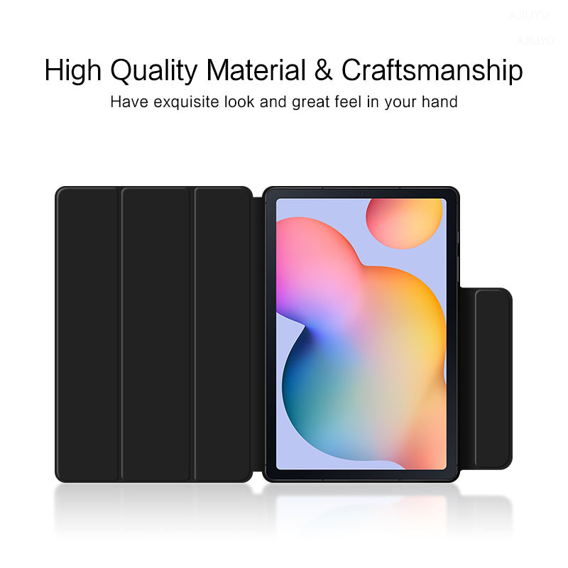 Tri-fold Stand Cover for Samsung Galaxy Tab S6 Lite / Tab S6 Lite (2022) , PU Leather Magnetic Smart Tablet Case