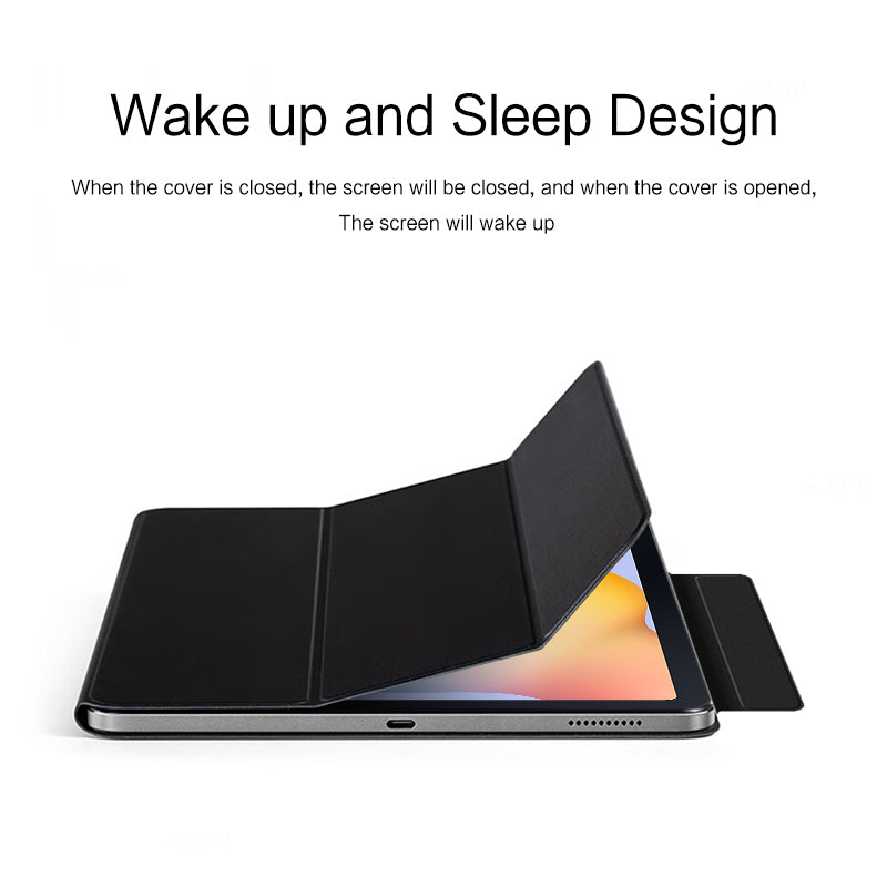 Tri-fold Stand Cover for Samsung Galaxy Tab S6 Lite / Tab S6 Lite (2022) , PU Leather Magnetic Smart Tablet Case