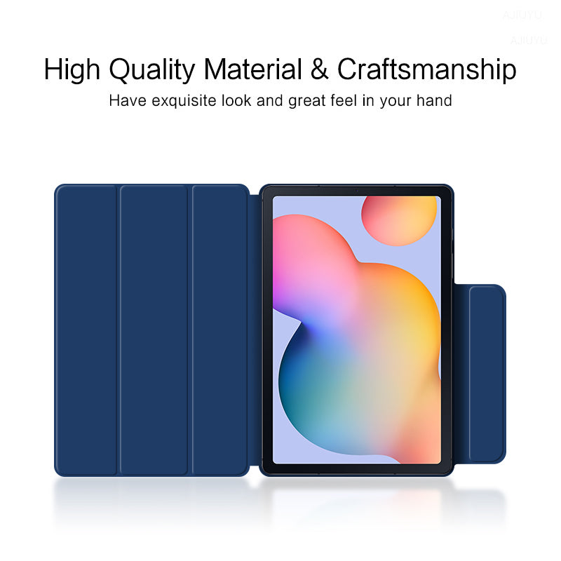 Tri-fold Stand Cover for Samsung Galaxy Tab S6 Lite / Tab S6 Lite (2022) , PU Leather Magnetic Smart Tablet Case