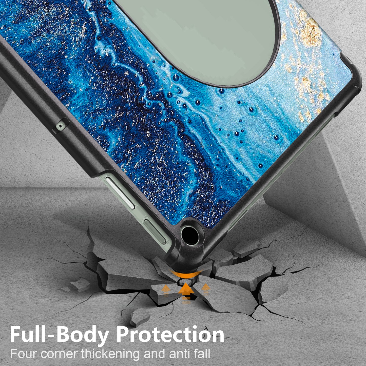 Pattern Printed Shockproof Case for Google Pixel Tablet Tri-fold Stand PU Leather Tablet Cover