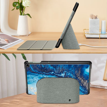 Pattern Printed Shockproof Case for Google Pixel Tablet Tri-fold Stand PU Leather Tablet Cover