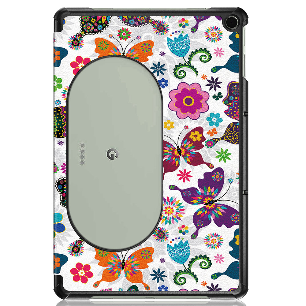 Pattern Printed Shockproof Case for Google Pixel Tablet Tri-fold Stand PU Leather Tablet Cover
