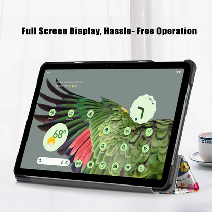 Pattern Printed Shockproof Case for Google Pixel Tablet Tri-fold Stand PU Leather Tablet Cover