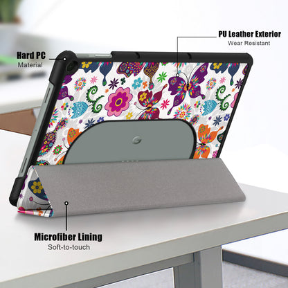 Pattern Printed Shockproof Case for Google Pixel Tablet Tri-fold Stand PU Leather Tablet Cover