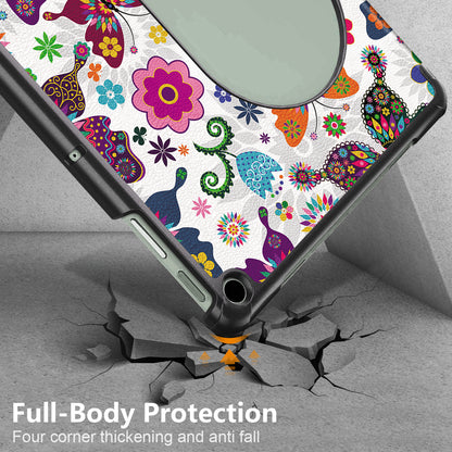 Pattern Printed Shockproof Case for Google Pixel Tablet Tri-fold Stand PU Leather Tablet Cover