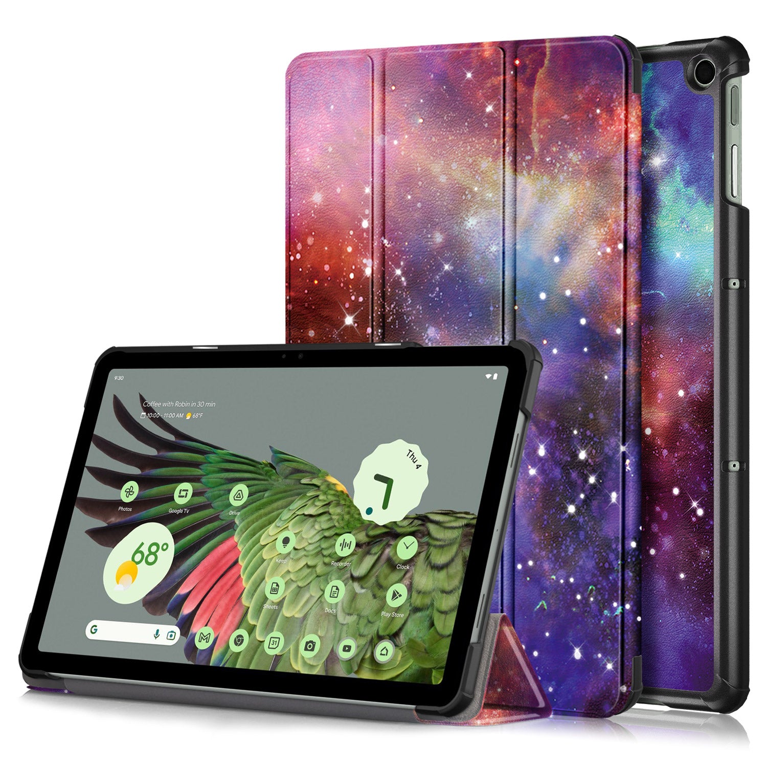 Pattern Printed Shockproof Case for Google Pixel Tablet Tri-fold Stand PU Leather Tablet Cover