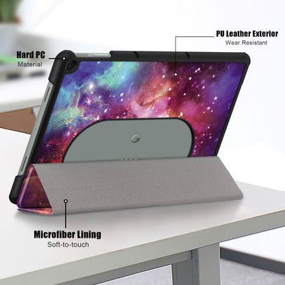 Pattern Printed Shockproof Case for Google Pixel Tablet Tri-fold Stand PU Leather Tablet Cover