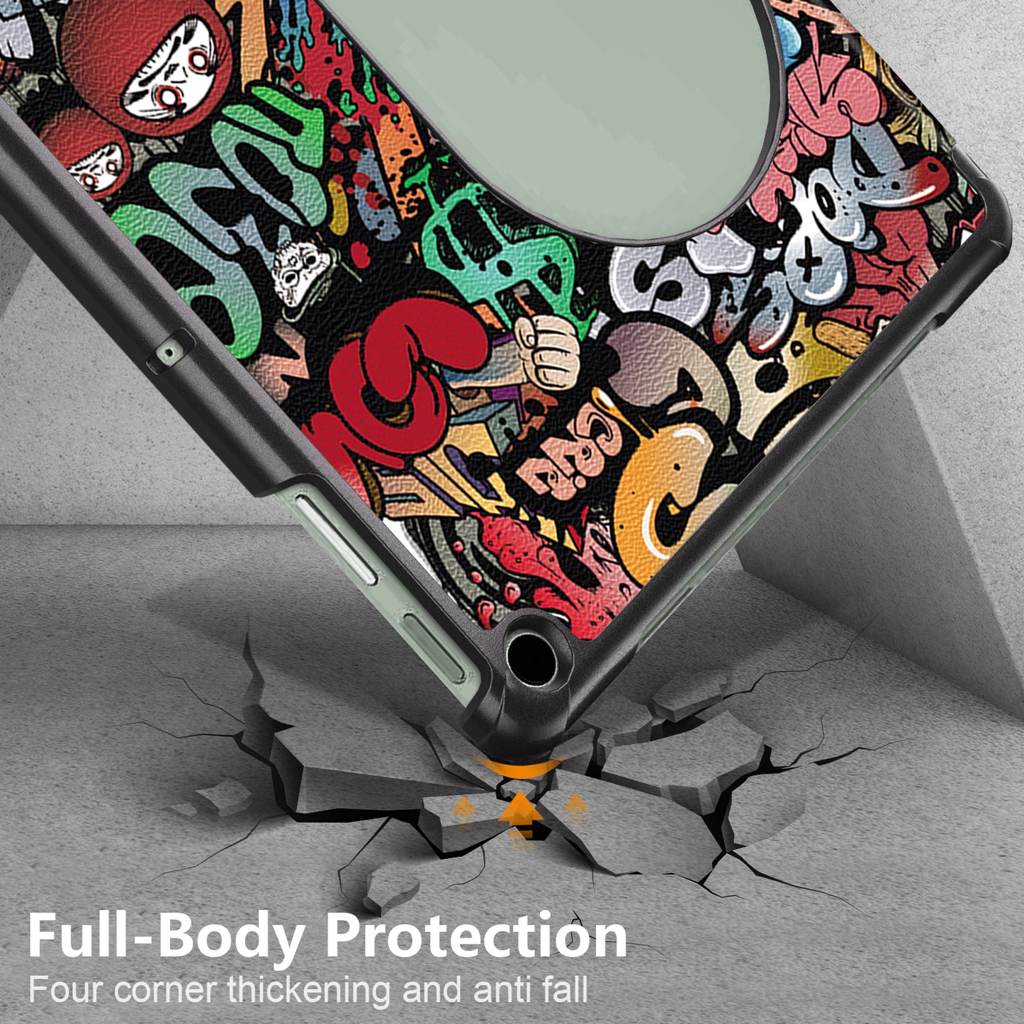 Pattern Printed Shockproof Case for Google Pixel Tablet Tri-fold Stand PU Leather Tablet Cover