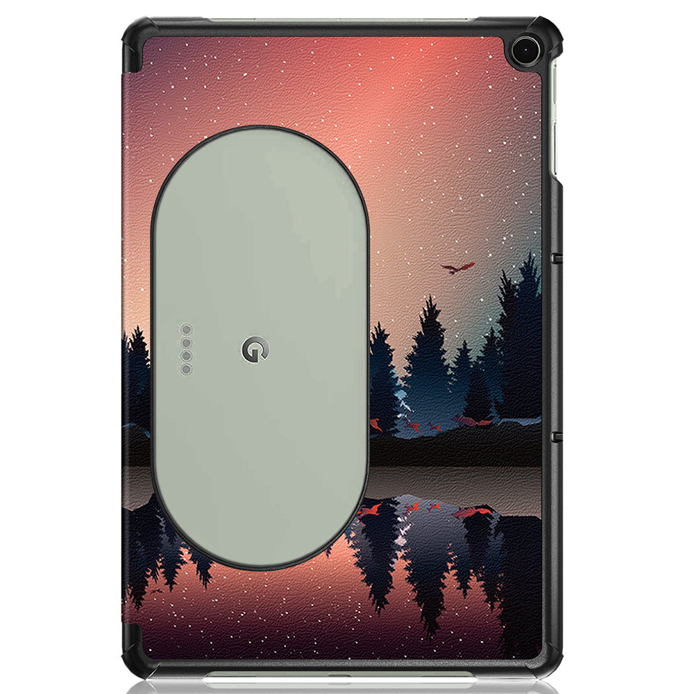 Pattern Printed Shockproof Case for Google Pixel Tablet Tri-fold Stand PU Leather Tablet Cover