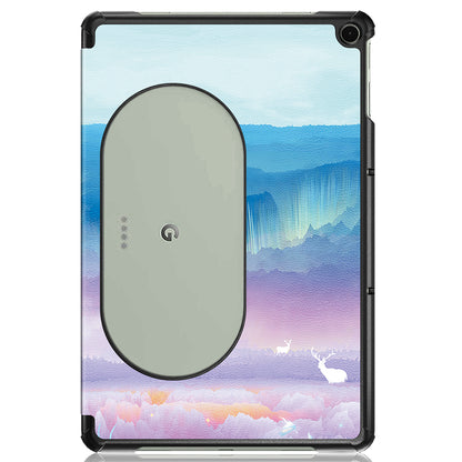 Pattern Printed Shockproof Case for Google Pixel Tablet Tri-fold Stand PU Leather Tablet Cover