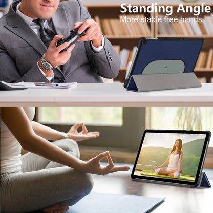 Pure Color Protective Case for Google Pixel Tablet PU Leather Anti-drop Tablet Cover with Case Tri-fold Stand