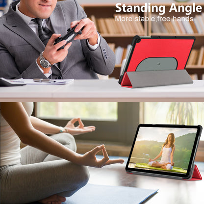 Pure Color Protective Case for Google Pixel Tablet PU Leather Anti-drop Tablet Cover with Case Tri-fold Stand