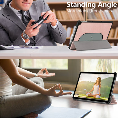 Pure Color Protective Case for Google Pixel Tablet PU Leather Anti-drop Tablet Cover with Case Tri-fold Stand