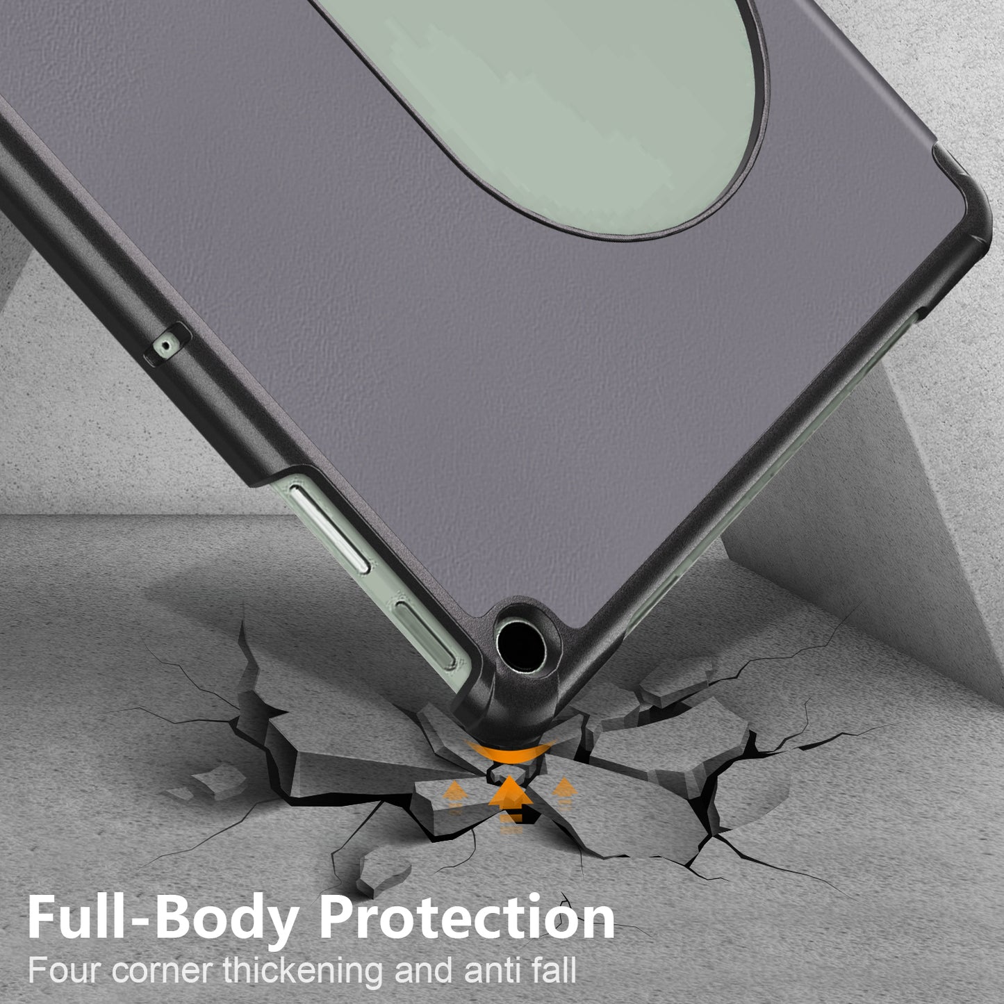 Pure Color Protective Case for Google Pixel Tablet PU Leather Anti-drop Tablet Cover with Case Tri-fold Stand