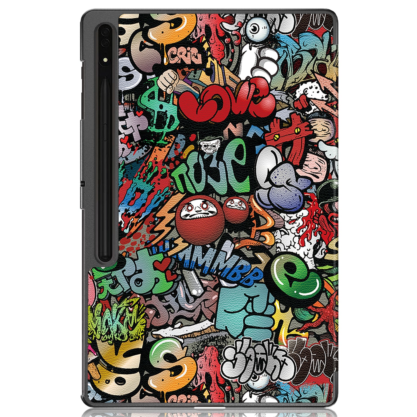 Tablet Leather Case for Samsung Galaxy Tab S9 Ultra SM-X910 M-X916B SM-X918 , Tri-fold Stand Pattern Printed Cover