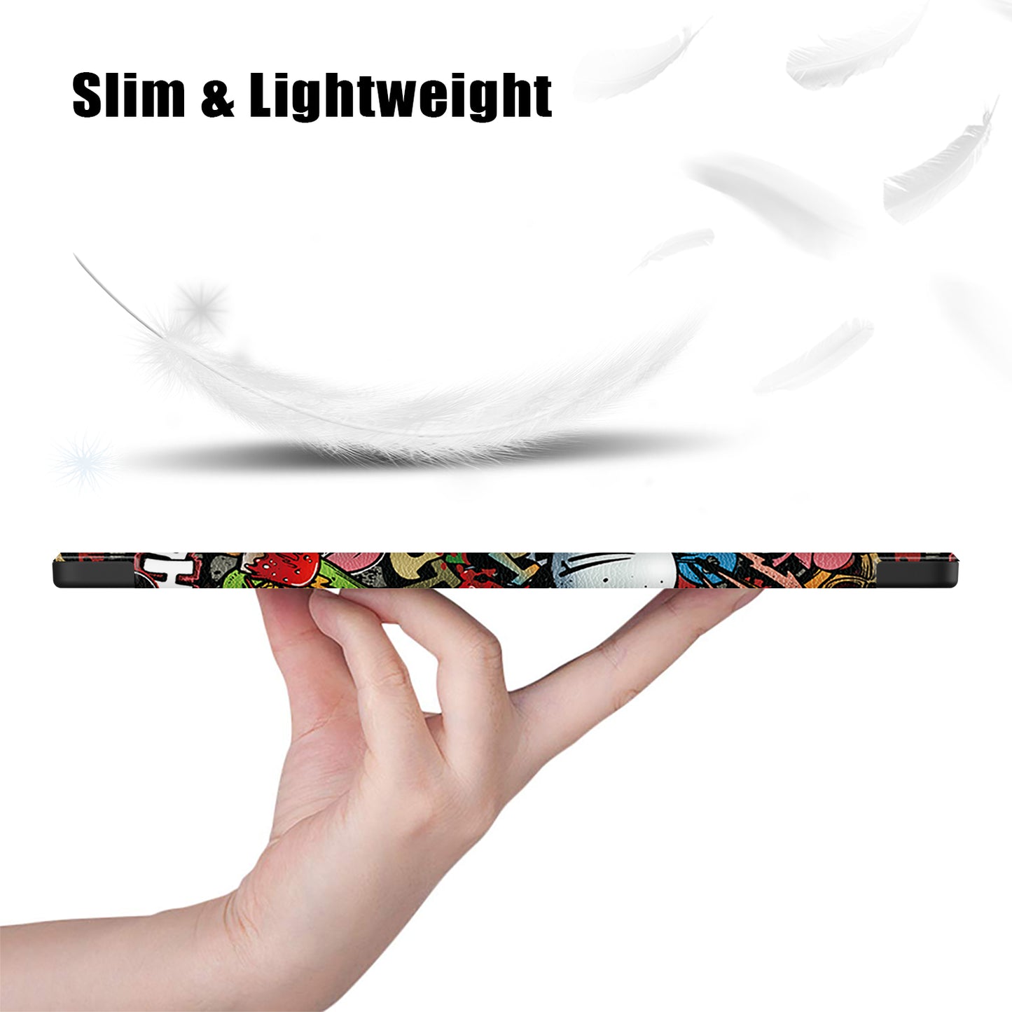 Tablet Leather Case for Samsung Galaxy Tab S9 Ultra SM-X910 M-X916B SM-X918 , Tri-fold Stand Pattern Printed Cover