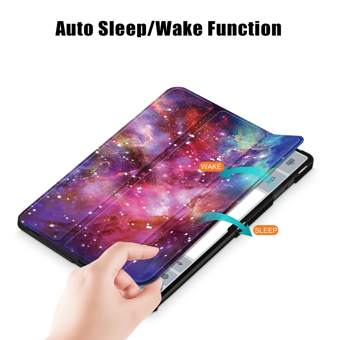 Tablet Leather Case for Samsung Galaxy Tab S9 Ultra SM-X910 M-X916B SM-X918 , Tri-fold Stand Pattern Printed Cover